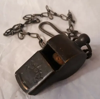 Vtg WW2 ISSUE ACME THUNDERER WHISTLE HOOK CHAIN ENGLAND Field Gear WWII Military • $24.99