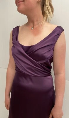 $25 • Buy Events Dress Size 12 Satin A Line Wedding Special Occasion Midi Cocktail Dress