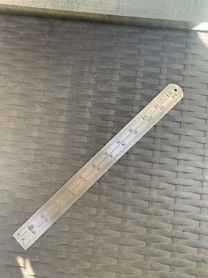 $16.29 • Buy Vintage J Rabone & Sons No 19 Steel Rule Patternmakers Contraction Iron Ruler