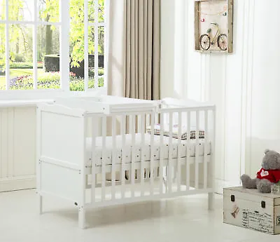 MCC® Wooden Baby Cot Bed  Orlando  With Top Changer & Water Repellent Mattress  • £139.99