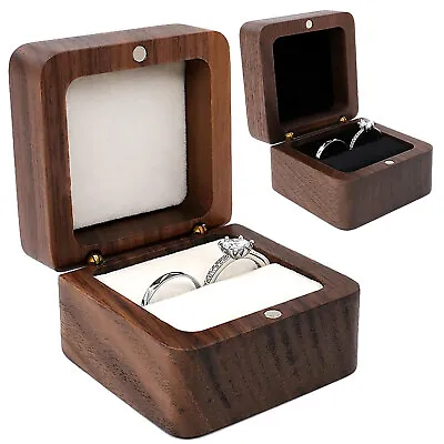 Case Wooden Ring Storage Box Jewelry Box Lover Ring Display Box Storage Holder • $15.68