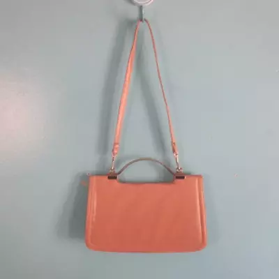 Vintage Bag Frenchy Of California 1970's Peach Leather Handbag • $49