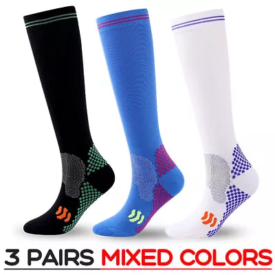 3X Compression Socks 20-30mmHg Miracle Calf Leg Sport Support Men Women SM/LXL • $19.98