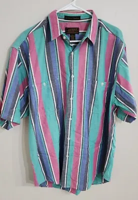 $17.99 • Buy Vintage Eddie Bauer Shirt Mens XL  Striped Northwest Chambray Button Up Cotton 