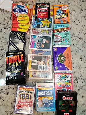  Baseball Cards Christmas Lot - 29 Vintage Sealed Wax Packs/set Card Lot  • $14.99