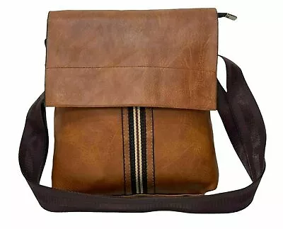 Faux Leather Handbag Shoulder Bag Camel Tan Unisex Cross Body Men Messenger Bags • £18.49