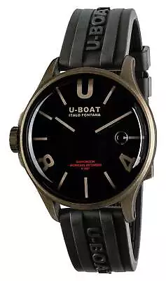 U-Boat Darkmoon Bronze PVD Black Dial Black Rubber Strap Quartz Mens Watch 9549 • $779