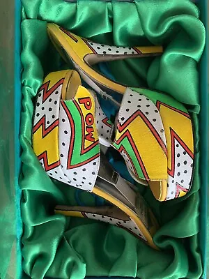 £850 • Buy Terry De Havilland Zap Pow Shoes UK6 Rare Pop Art Heels Handmade