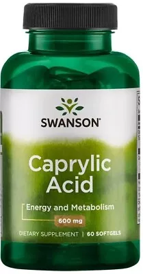 Caprylic Acid 600mg 60 Softgel Capsules | Candida Cleanse Detox | Anti-Fungal • £16.99