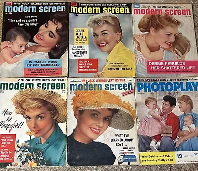 Lot Of 6 1950s Modern Screen Photoplay Movie Magazines Elvis Monroe Reynolds • $0.99