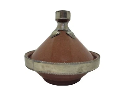 $15 • Buy Vintage Hand Made Metal & Ceramic  Decorative Moroccan Tagine 4 