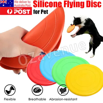 2PCS Silicone Frisbee Flying Disc Rings Puppy Pet Fetch Training Kids Beach Fun • $8.49