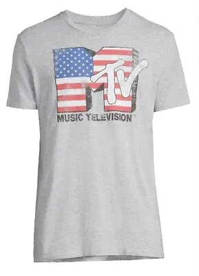 New MTV Music Television Distressed American Flag T-Shirt Choose Large Or 2XL • $12.99