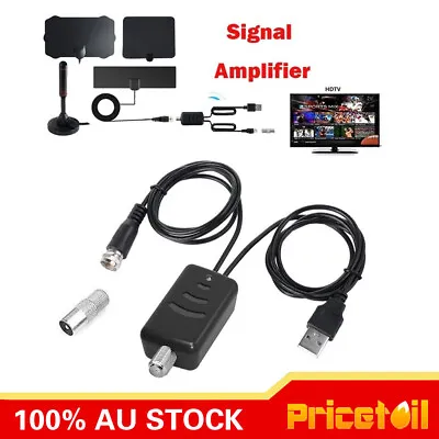 $9.98 • Buy Indoor HDTV DTV Digital TV Antenna Amplifier Signal Booster Cable TVFox Adapter