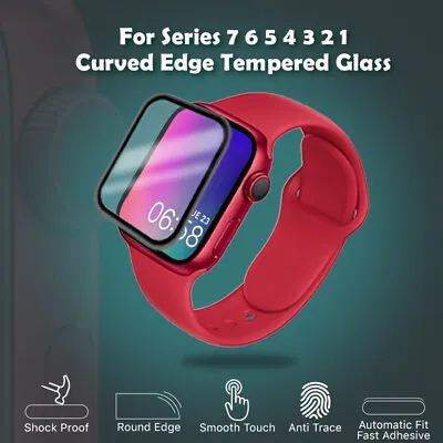 $6.75 • Buy Tempered Glass Full Screen Protector For Apple Watch IWatch Series 7 6 5 4 3 2 1