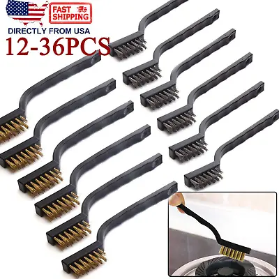 12-36x Mini Wire Brush Micro Stainless Steel Brass  Rust Remover Clean Polishing • $9.32