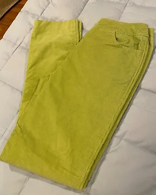 Vintage Oscar De La Renta Green Corduroy Pants Size 6 Silk Lining • $9.50