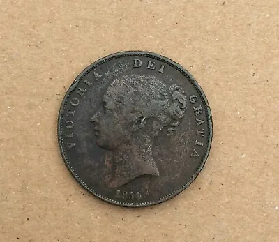 Queen Victoria Young Head  Penny Dated 1854 • £13