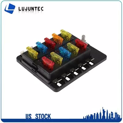 ATC/ATO 10 Way Blade Fuse Holder Block Box 10-32V Waterproof For Marine Car Boat • $13.98