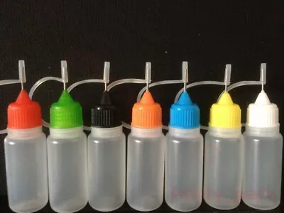 25/50pcs 5-50ml Empty Plastic Squeezable Liquid Dropper Bottles Needle Tip LDPE • $33.24