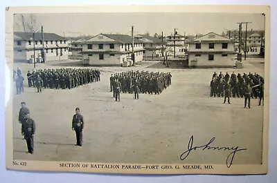 Postcard  Fort Meade MD Johnny Battalion Parade In The Army Now RRPC 2339 • $10