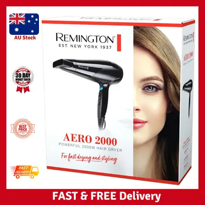 Remington Aero 2000 Powerful Hair Dryer Styling Blower D3190AU 3 Heat 2 Speed  • $28.65