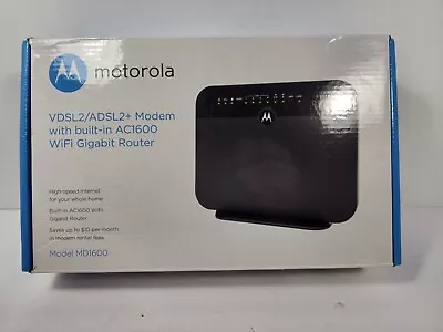 Motorola MD1600 VDSL2/ADSL2+ Modem And AC1600 WiFi Gigabit Router - Black • $69.97