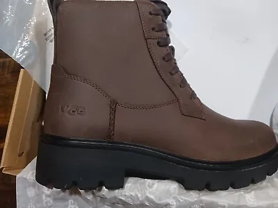 Womens UGG Everdeen Lace Up Leather Boots Sz 8.0 New In Box With All Papers ! • $77.99