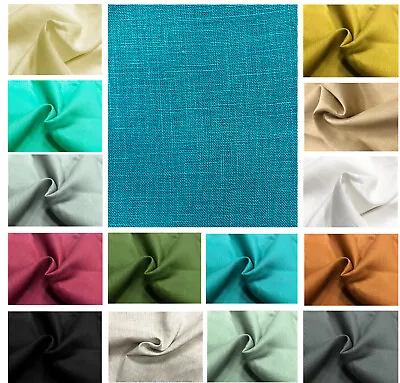 Natural 100% Linen Fabric Material 140cm Wide Per Metre Dress Bag Fashion Soft • £6.98
