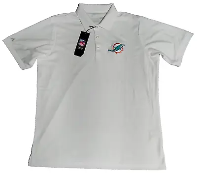 MIAMI DOLPHINS Men Large White Antigua Legacy Polo Shirt NEW • $25.99