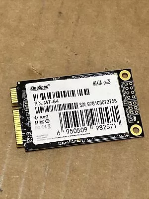 KingSpec MT-64 - 64GB MSATA III - Internal SSD - OEM  - Replaces: ACSC2M64mSA • $12.88