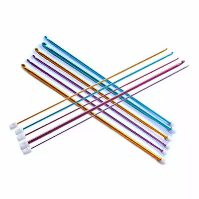 £11.50 • Buy Tunisian Afghan Aluminium Crochet Hook Set Or Singles 2mm - 8mm