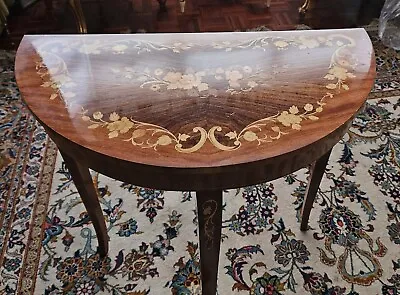 Vintage Italian Marquety Mid Century Half Moon Table With Lift Top • £99