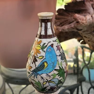 Persian Pottery Glazed Qajar 2 Bird Vase  6   - 8 • $110