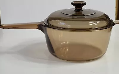 Vintage Corning Vision 2.5 L Sauce Pan Made In Usa With Lid. • $59