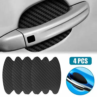 $6.03 • Buy 4x Carbon Fiber Car Door Handle Anti-Scratch Protector Film Stickers Accessories
