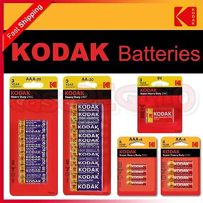 Kodak Heavy Duty AA AAA C D 9V Batteries Battery Zinc Chloride Bulk 1.5V • $6.95