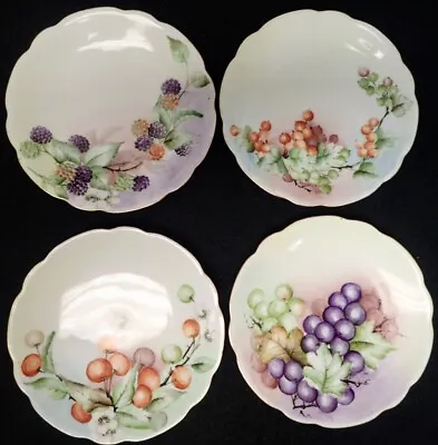 Vintage Moritz Zdekauer M&Z Austria 6  Plates With Variety Of Berries Set Of (4) • $28.67