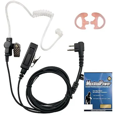 MaximalPower Acoustic Tube Earpiece Surveillance Kit With Kevlar Enforcement PTT • $18.97