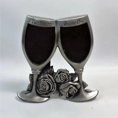 Malden Wedding Metal Picture Frame Champagne Glasses  Two Hearts Become One  • $7.99