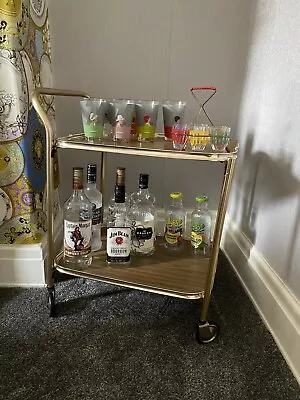 Vintage Retro Hostess Cocktail Drinks Tea Trolley Wood Effect Two Tier • £50