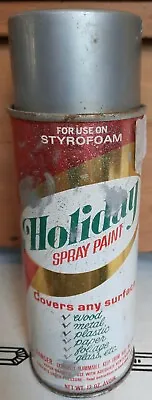 Vintage Holiday Spray Paint Can Holiday Silver Cool Graphics! • $29.99