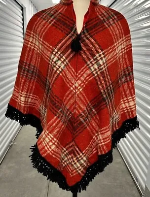 Vintage 60s 70’s Wool Poncho Lined One Size Fits Most • $45