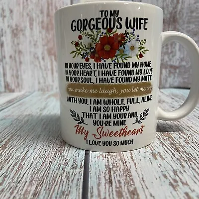 To My Gorgeous Wife Mug I Love You Cup Coffee Mug.NIB • $14.98