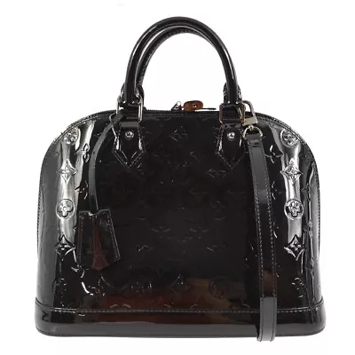 Louis Vuitton Black Monogram Vernis Alma PM 2way Handbag M90061 SN4173 KK31486 • $1480