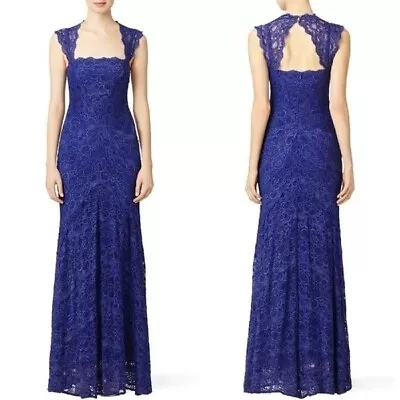 Nicole Miller Women's Eva Gown Stretch Lace (Color: Blue) (Size: 2) • $250