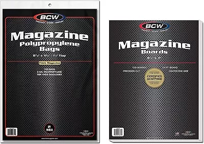 BCW Thick Magazine Bags And Backing Boards - 100 Ct • $29.99