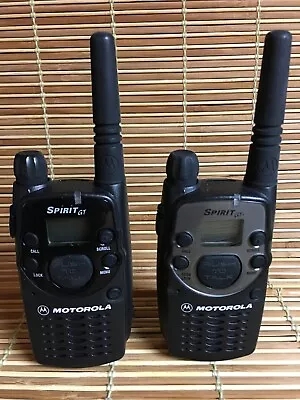 2 Motorola Spirit GT Walkie Talkie Portable Two-Way Radios Charger Holster • $25