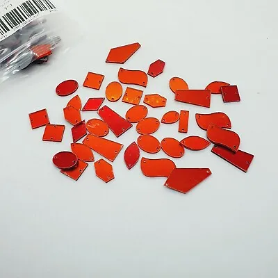 25x SEW ON Acrylic MIRROR Bead Gem Red Shades • £4