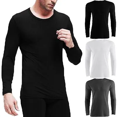 Mens Thermal T-shirt Underwear Warm Winter Long Sleeve Vest Base Layer Top S-xxl • £6.45